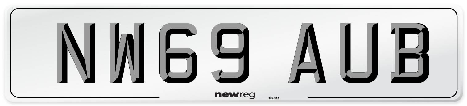 NW69 AUB Number Plate from New Reg